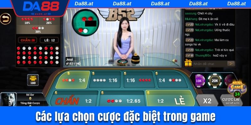 Các lựa chọn cược đặc biệt trong game