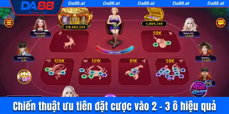 Chiến thuật ưu tiên đặt cược vào 2 - 3 ô hiệu quả